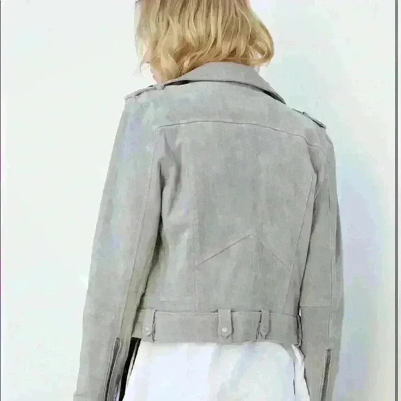 BLANKNYC Cloud Grey Suede Moto Jacket - Picture 4 of 15